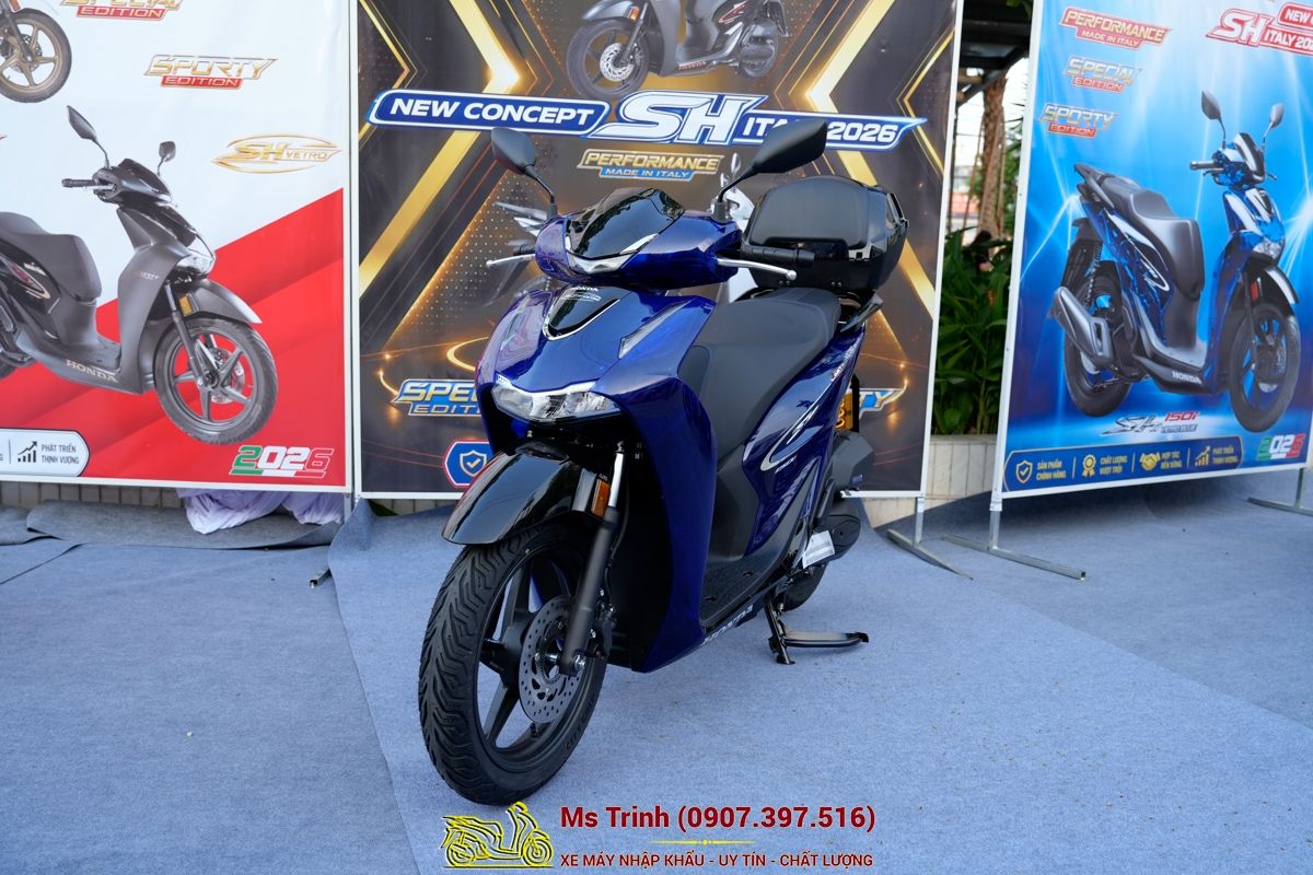 Honda SH150 Vetro Blue 2026 Limited Edition - Siêu phẩm SH Ý dàn áo xanh trong suốt cực hiếm tại Huế